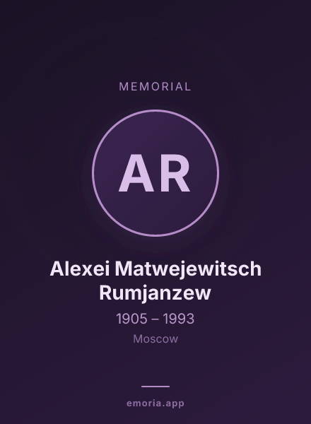 Memorial portrait of Alexei Matwejewitsch Rumjanzew