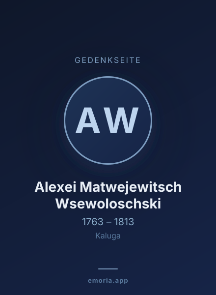 Gedenkportrait von Alexei Matwejewitsch Wsewoloschski
