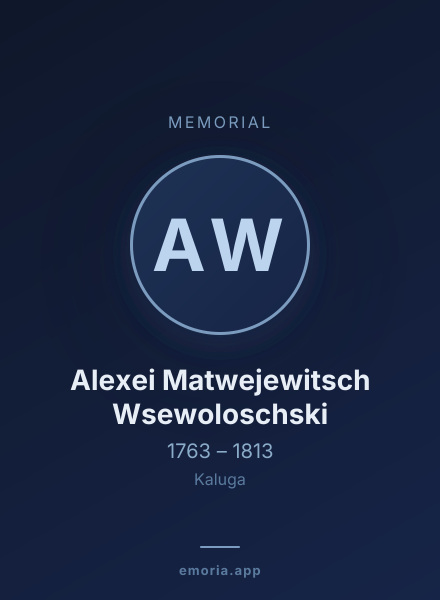 Memorial portrait of Alexei Matwejewitsch Wsewoloschski