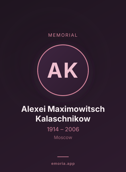 Memorial portrait of Alexei Maximowitsch Kalaschnikow