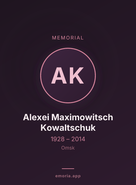 Memorial portrait of Alexei Maximowitsch Kowaltschuk