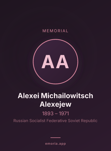 Memorial portrait of Alexei Michailowitsch Alexejew