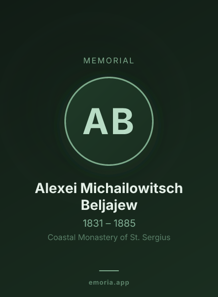 Memorial portrait of Alexei Michailowitsch Beljajew