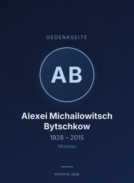 Gedenkportrait von Alexei Michailowitsch Bytschkow