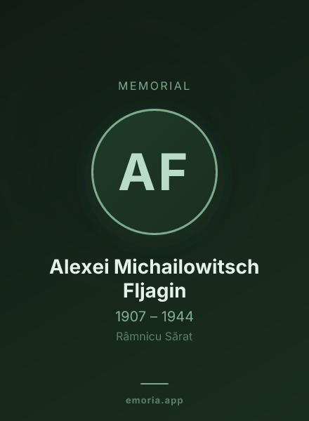 Memorial portrait of Alexei Michailowitsch Fljagin