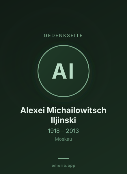 Gedenkportrait von Alexei Michailowitsch Iljinski