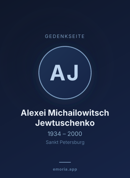 Gedenkportrait von Alexei Michailowitsch Jewtuschenko