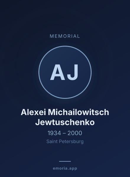 Memorial portrait of Alexei Michailowitsch Jewtuschenko