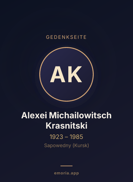 Gedenkportrait von Alexei Michailowitsch Krasnitski