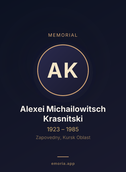 Memorial portrait of Alexei Michailowitsch Krasnitski
