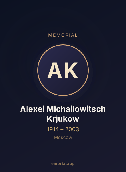 Memorial portrait of Alexei Michailowitsch Krjukow