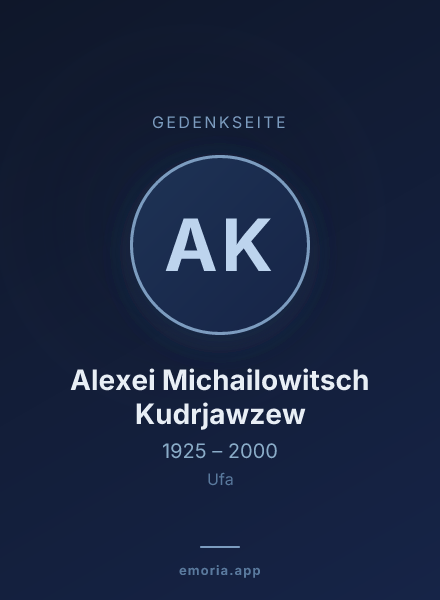 Gedenkportrait von Alexei Michailowitsch Kudrjawzew