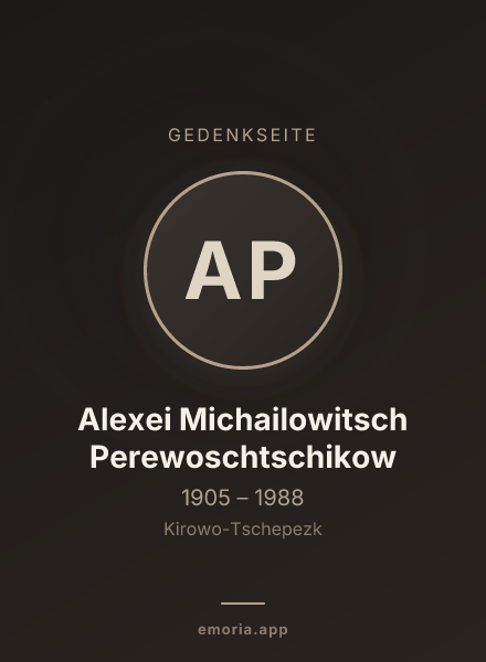 Gedenkportrait von Alexei Michailowitsch Perewoschtschikow