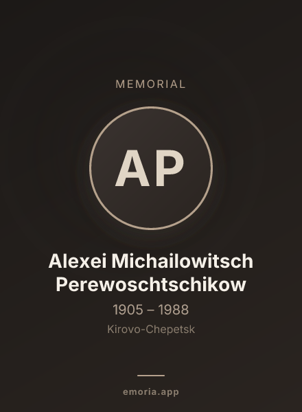 Memorial portrait of Alexei Michailowitsch Perewoschtschikow