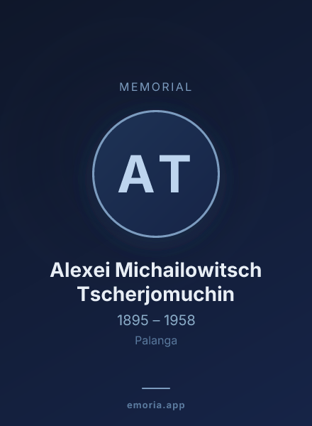 Memorial portrait of Alexei Michailowitsch Tscherjomuchin