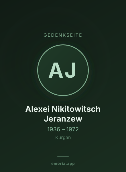 Gedenkportrait von Alexei Nikitowitsch Jeranzew
