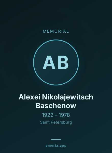 Memorial portrait of Alexei Nikolajewitsch Baschenow