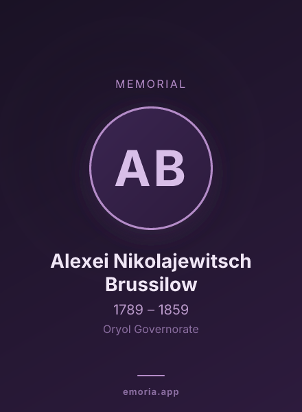 Memorial portrait of Alexei Nikolajewitsch Brussilow
