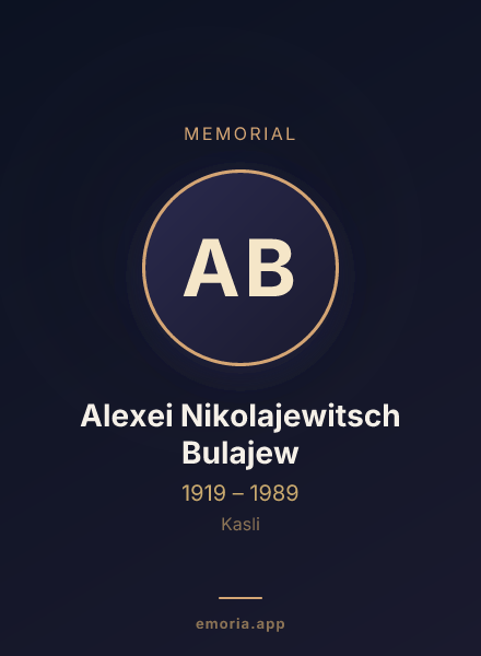 Memorial portrait of Alexei Nikolajewitsch Bulajew