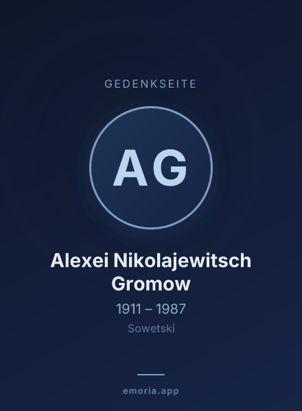 Gedenkportrait von Alexei Nikolajewitsch Gromow
