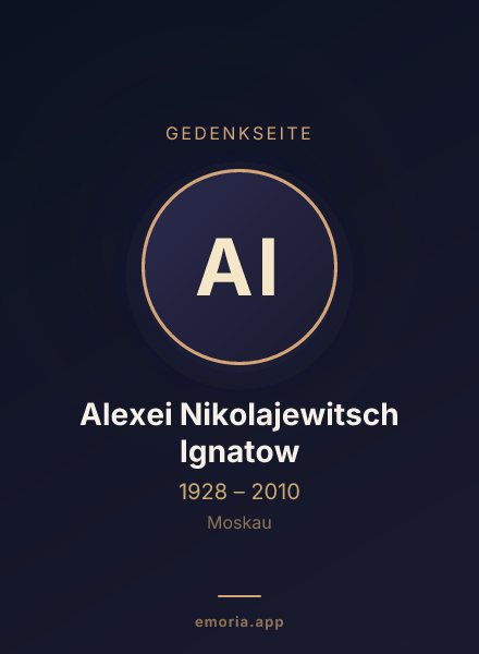 Gedenkportrait von Alexei Nikolajewitsch Ignatow