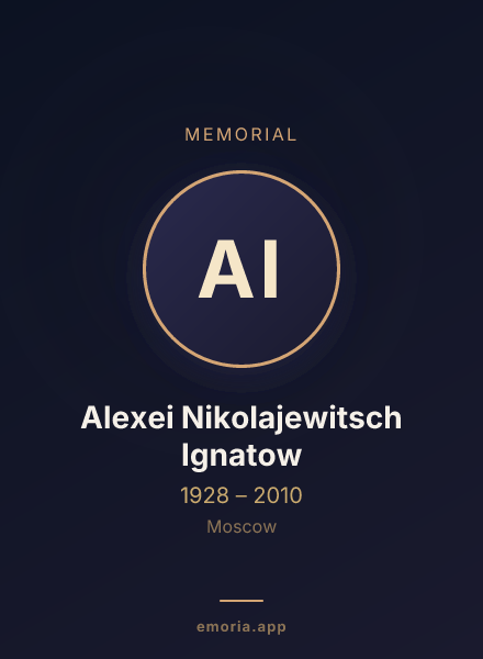 Memorial portrait of Alexei Nikolajewitsch Ignatow