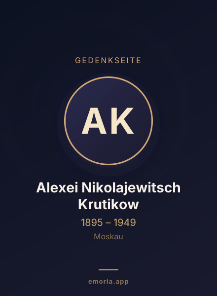 Gedenkportrait von Alexei Nikolajewitsch Krutikow