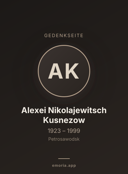 Gedenkportrait von Alexei Nikolajewitsch Kusnezow