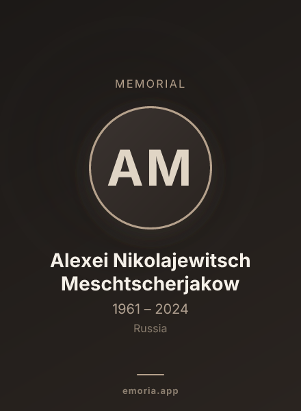 Memorial portrait of Alexei Nikolajewitsch Meschtscherjakow