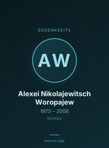 Gedenkportrait von Alexei Nikolajewitsch Woropajew