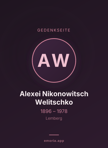 Gedenkportrait von Alexei Nikonowitsch Welitschko