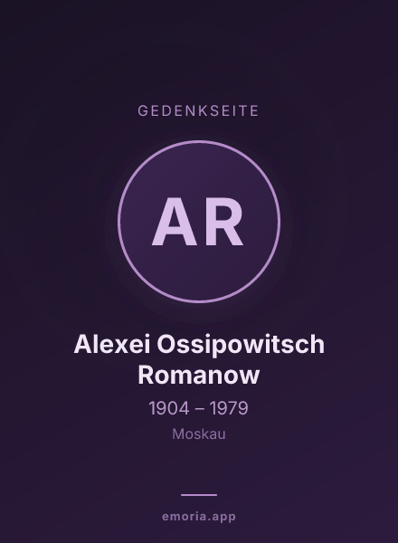 Gedenkportrait von Alexei Ossipowitsch Romanow