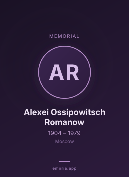 Memorial portrait of Alexei Ossipowitsch Romanow