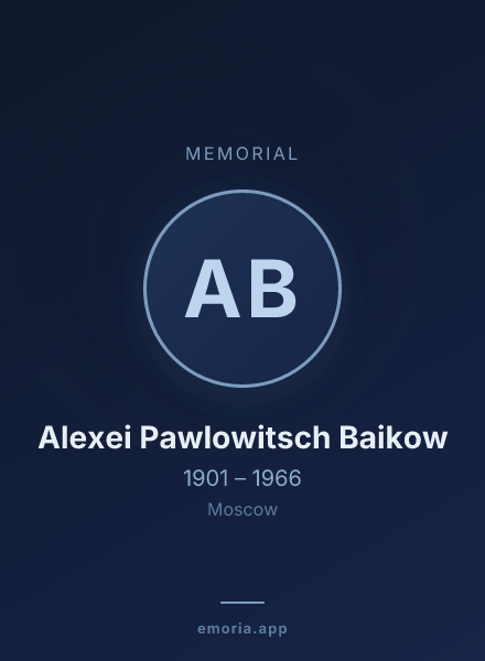 Memorial portrait of Alexei Pawlowitsch Baikow