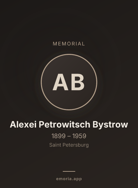 Memorial portrait of Alexei Petrowitsch Bystrow