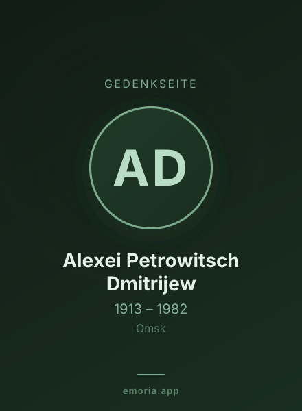 Gedenkportrait von Alexei Petrowitsch Dmitrijew