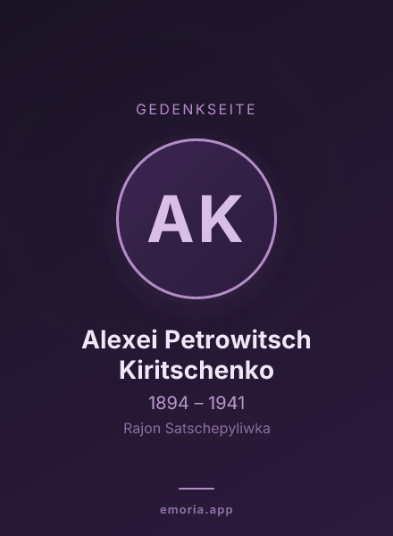 Gedenkportrait von Alexei Petrowitsch Kiritschenko
