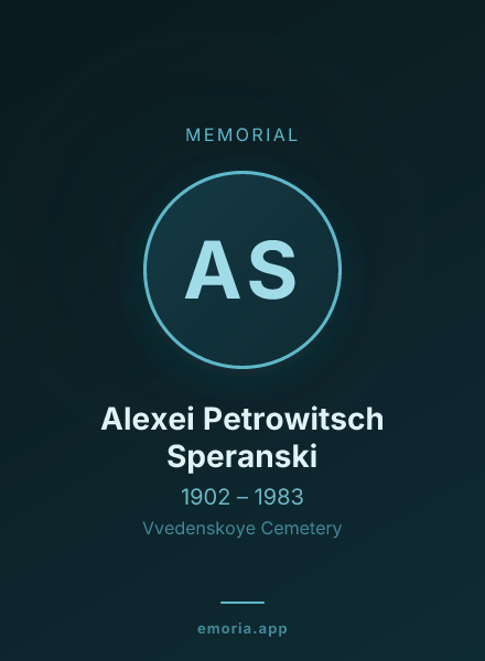 Memorial portrait of Alexei Petrowitsch Speranski