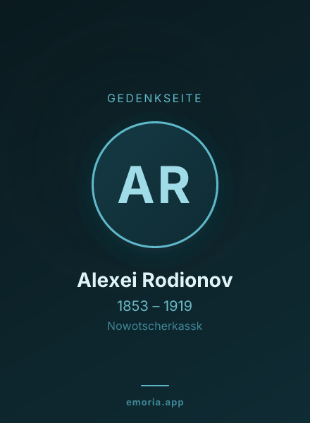 Gedenkportrait von Alexei Rodionov