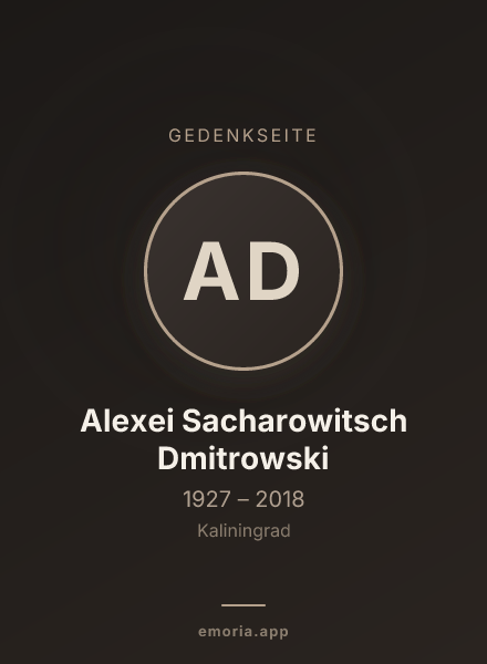 Gedenkportrait von Alexei Sacharowitsch Dmitrowski