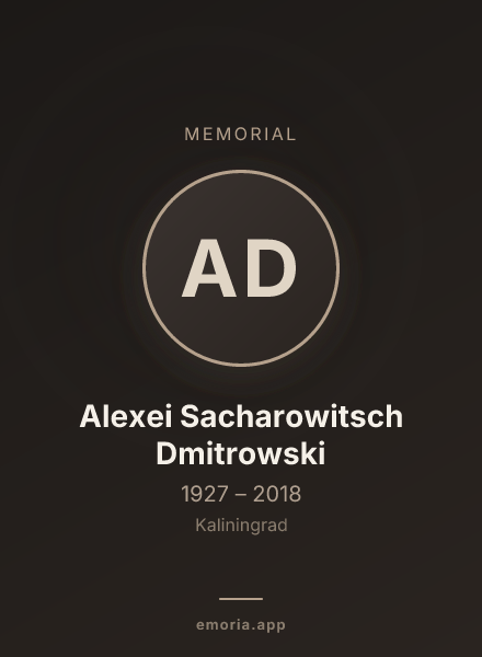 Memorial portrait of Alexei Sacharowitsch Dmitrowski