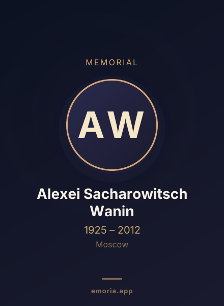 Memorial portrait of Alexei Sacharowitsch Wanin