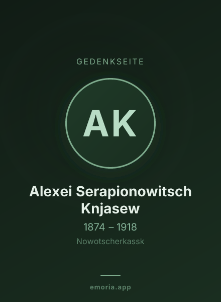 Gedenkportrait von Alexei Serapionowitsch Knjasew