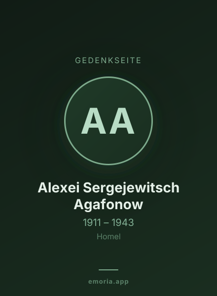 Gedenkportrait von Alexei Sergejewitsch Agafonow