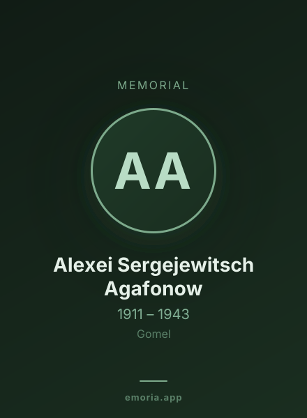 Memorial portrait of Alexei Sergejewitsch Agafonow