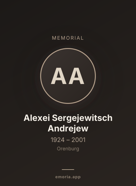 Memorial portrait of Alexei Sergejewitsch Andrejew