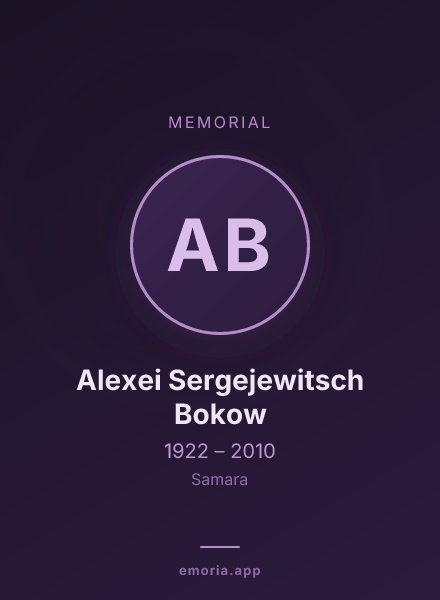 Memorial portrait of Alexei Sergejewitsch Bokow