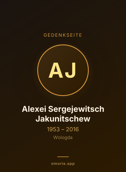 Gedenkportrait von Alexei Sergejewitsch Jakunitschew