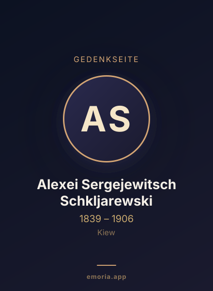Gedenkportrait von Alexei Sergejewitsch Schkljarewski