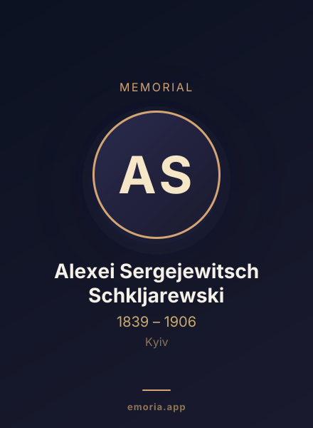 Memorial portrait of Alexei Sergejewitsch Schkljarewski